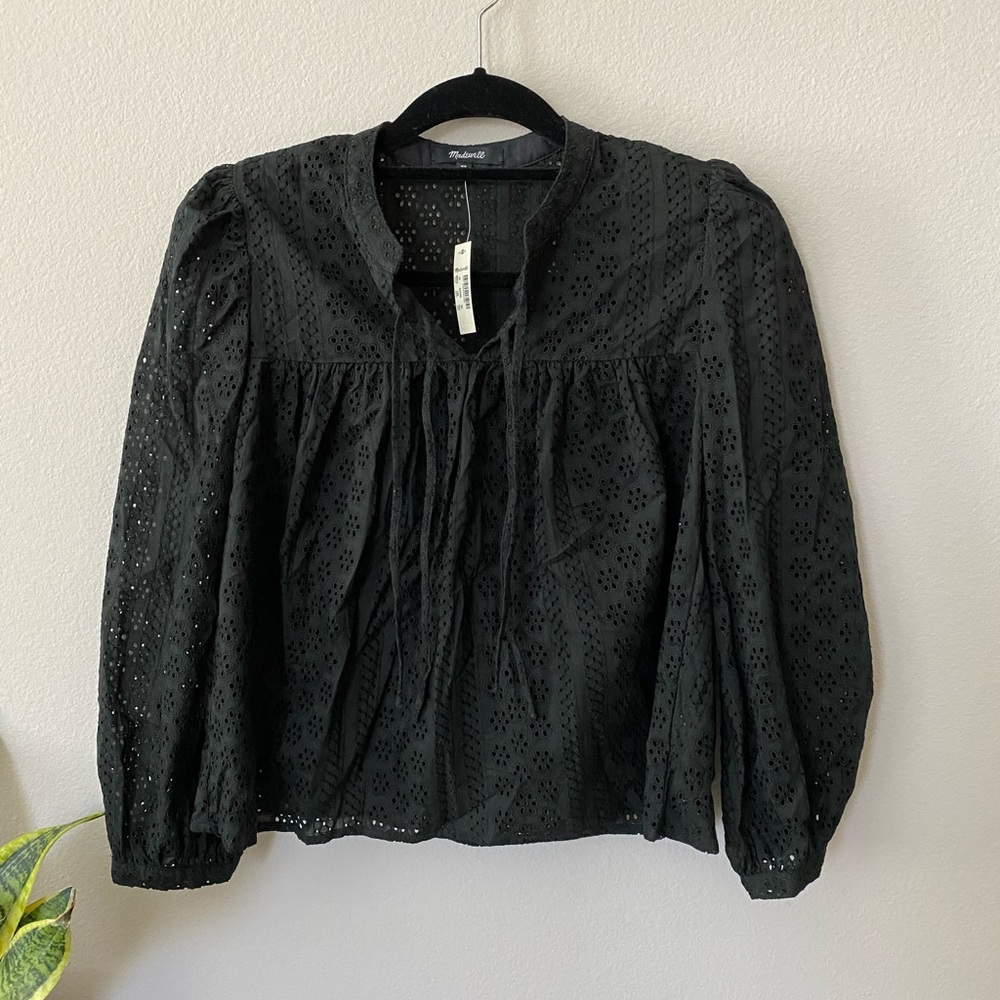 Madewell black lace top